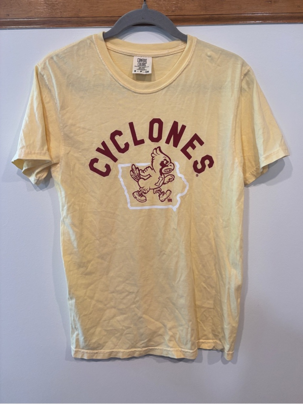 Iowa State Cyclones ISU Yellow Tee - Comfort Colors 100% Cotton Small